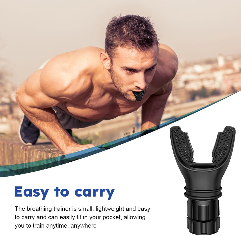 Breathing Trainer, Portable Lung Exerciser and Lung Trainer, Adjustable Resistance Handheld Trainer for Oral and Muscular Exercise, Improve Lung Capacity