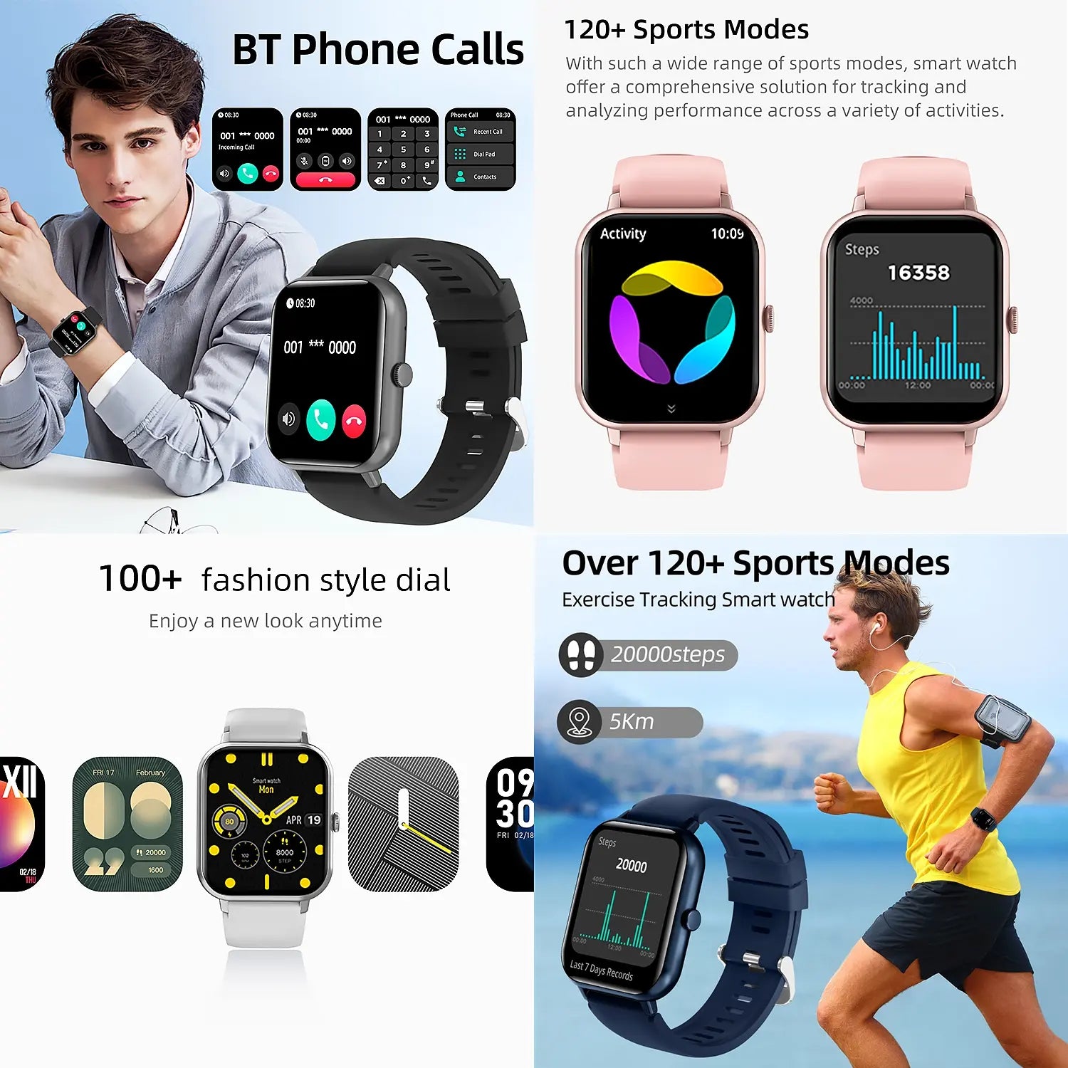 1.83-Inch Touchscreen Smartwatch with Calling, Digital Fitness Tracker Watch with 100+ Sports Modes, Waterproof Smart Watch #GLOBAL PICKS