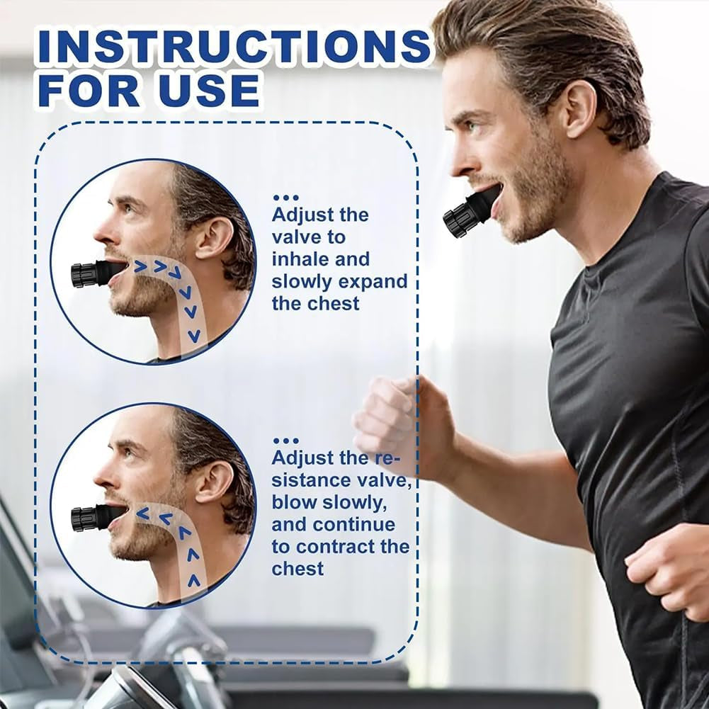 Breathing Trainer, Portable Lung Exerciser and Lung Trainer, Adjustable Resistance Handheld Trainer for Oral and Muscular Exercise, Improve Lung Capacity