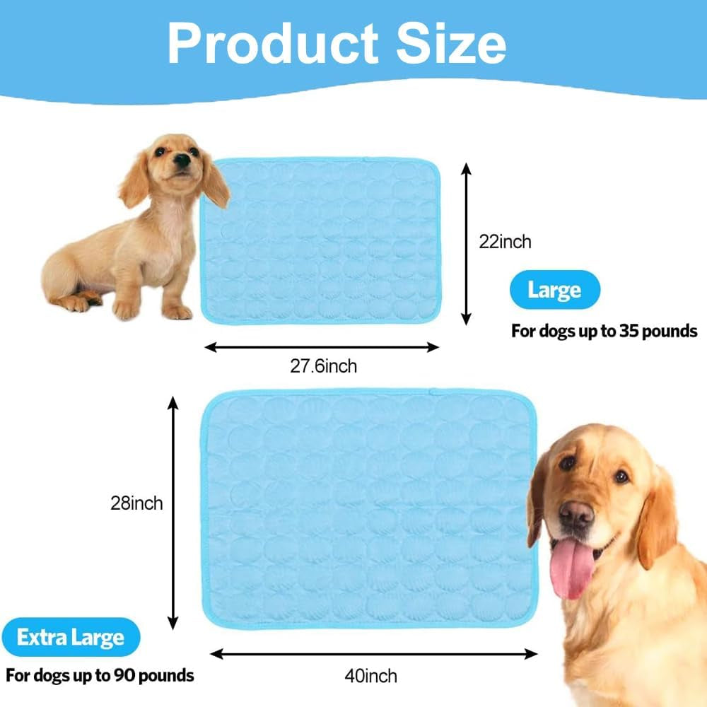 Dog Cooling Mat, Pet Cooling Mat for Dogs Cats Pet Cool Mat Reusable Cool Pad for Home Travel in Hot Summer (L)