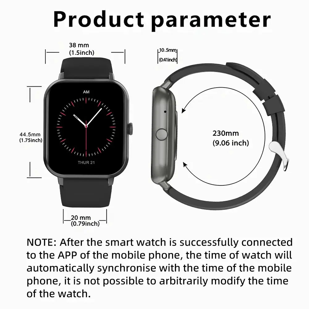 1.83-Inch Touchscreen Smartwatch with Calling, Digital Fitness Tracker Watch with 100+ Sports Modes, Waterproof Smart Watch #GLOBAL PICKS