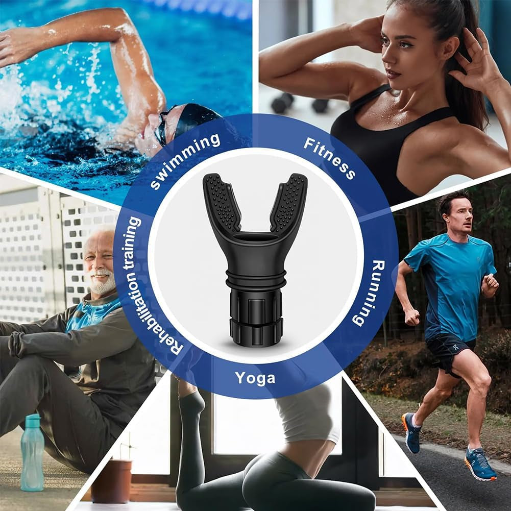 Breathing Trainer, Portable Lung Exerciser and Lung Trainer, Adjustable Resistance Handheld Trainer for Oral and Muscular Exercise, Improve Lung Capacity